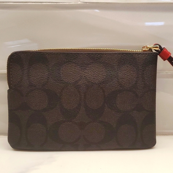 NWT Coach Corner Zip Wristlet In Signature Canvas - Picture 5 of 8